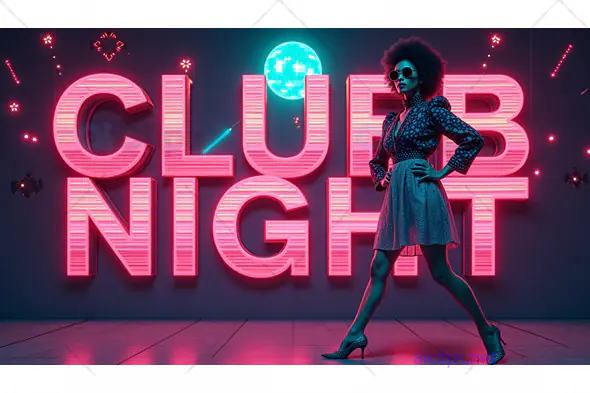Club Night Party with Neon Lights and Disco Vibes