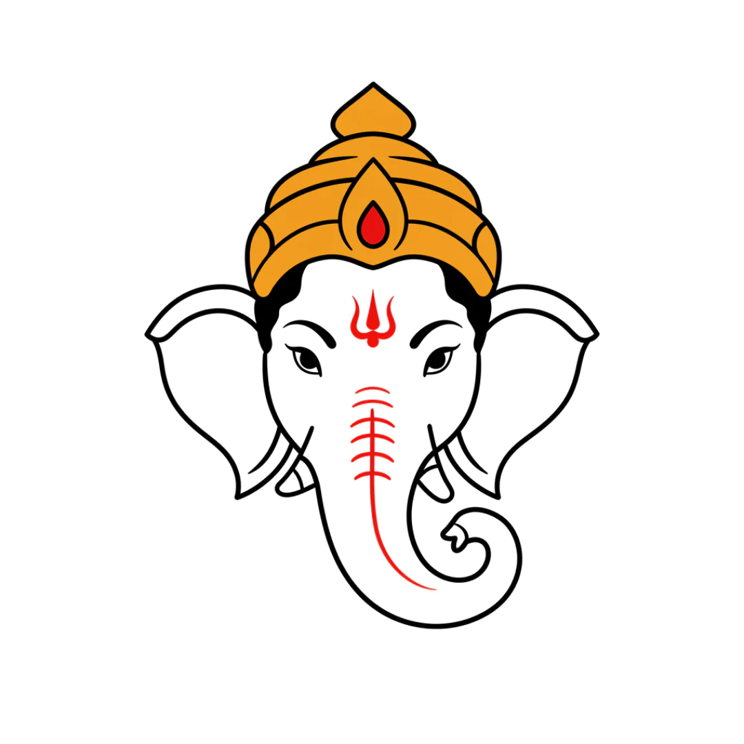 Stylized Elephant Deity Vector