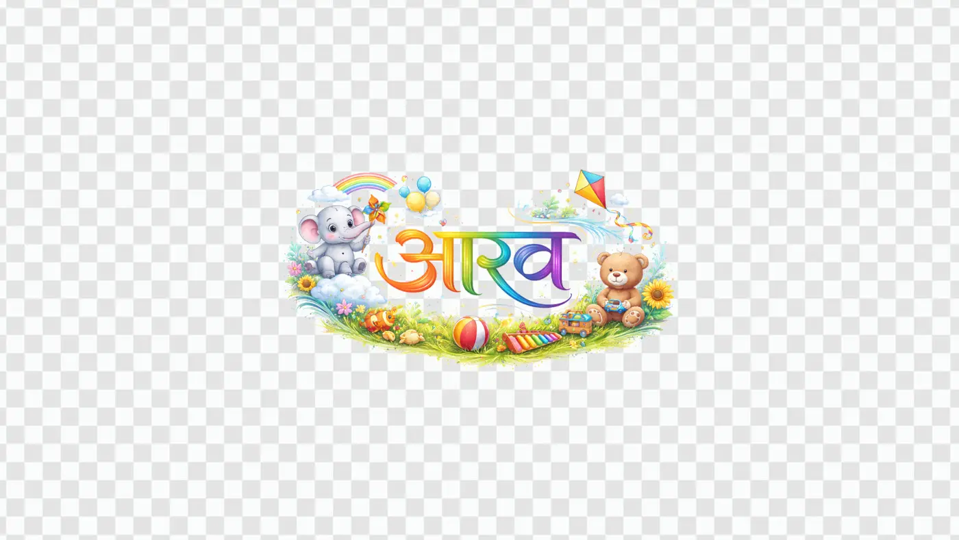 Aarav Hindi Calligraphy Kids Playful Toys PNG Clipart