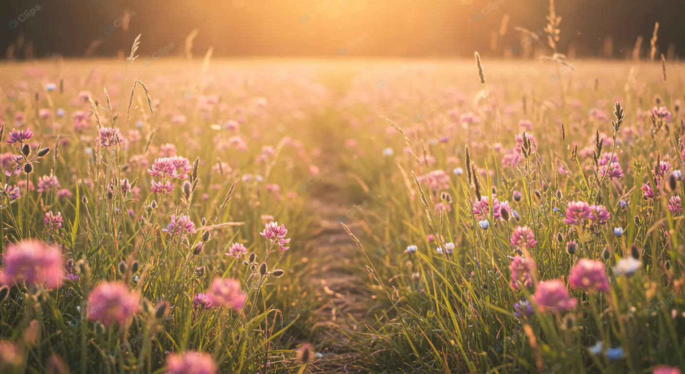 Sunset Clover Field Path