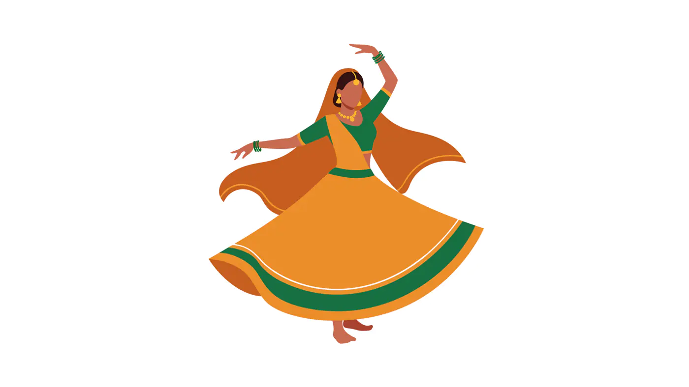 Graceful Indian Dancer Vector