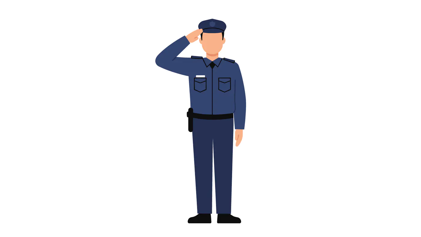 Saluting Police Officer Vector