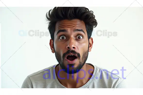 Astonished Man Expression Close-Up