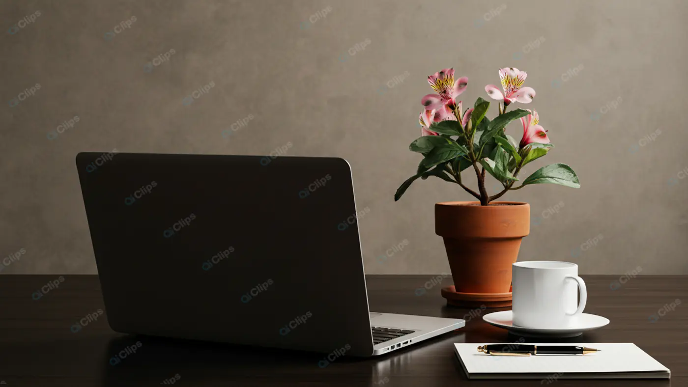 Serene Home Office Blooms