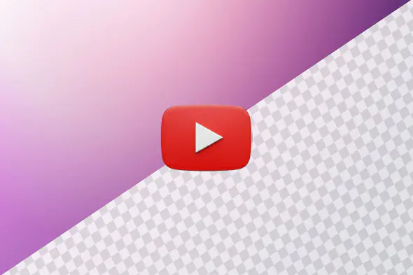 Red YouTube play button icon 3D model