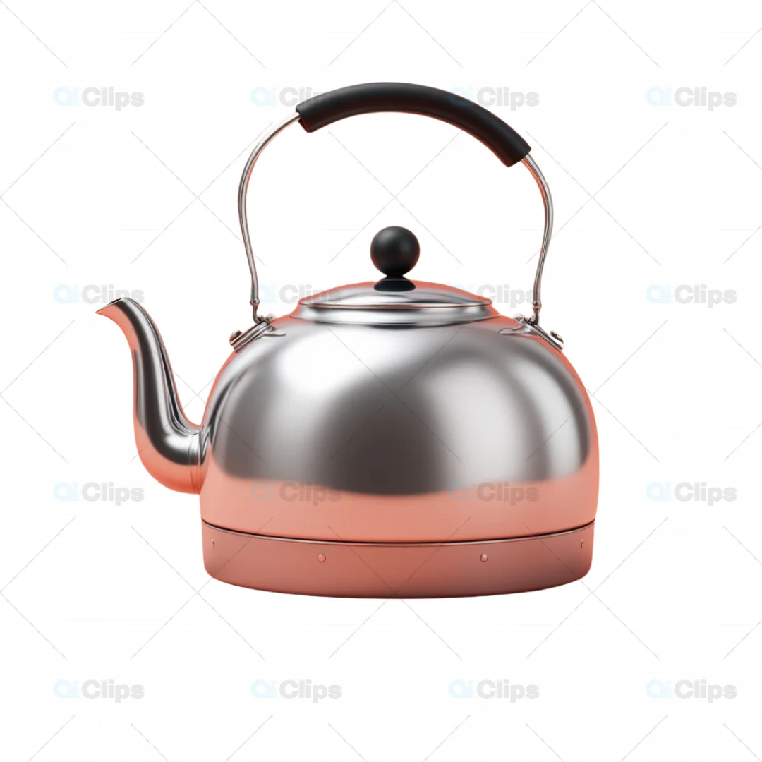 3D Copper and Stainless Steel Tea Kettle Model