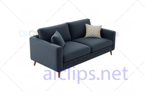 Modern 3D Sofa Model with Cushions – Minimalist Living Room Furniture