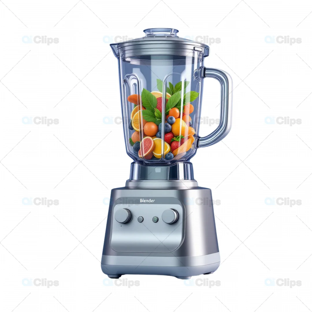 3D Fruit Blender Model with Ingredients