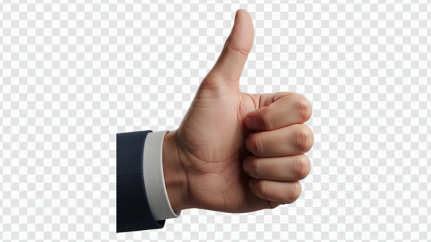 Professional Businessman Thumbs Up Hand Gesture PNG Clipart