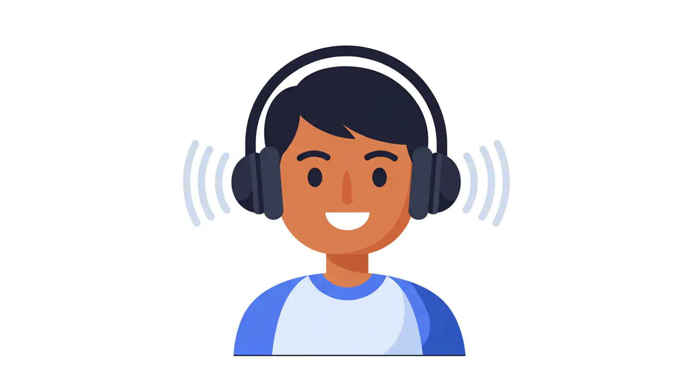 Smiling Headphone Wearer Vector
