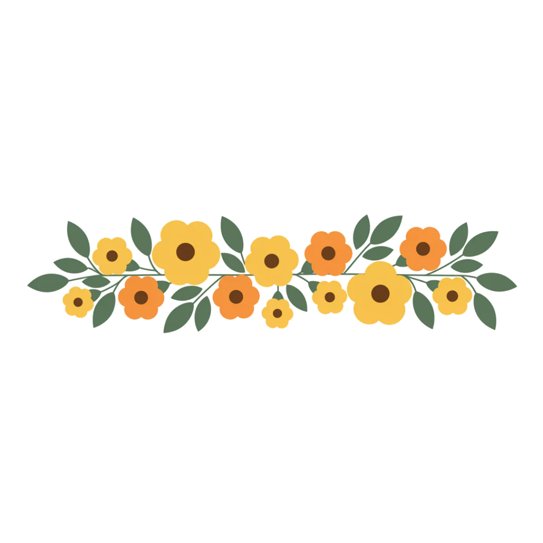 Autumnal Floral Border Vector