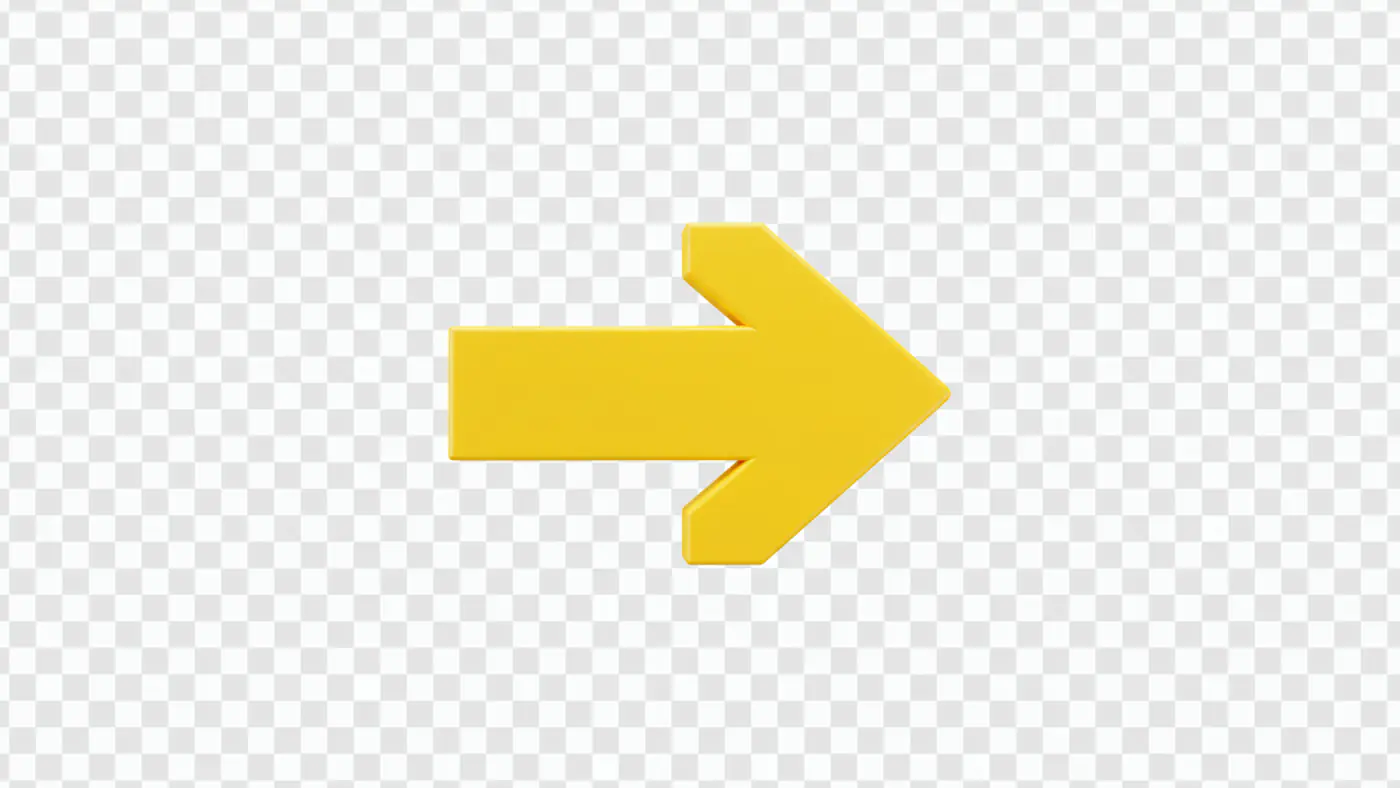 Bright Yellow Directional Arrow Symbol PNG Clipart