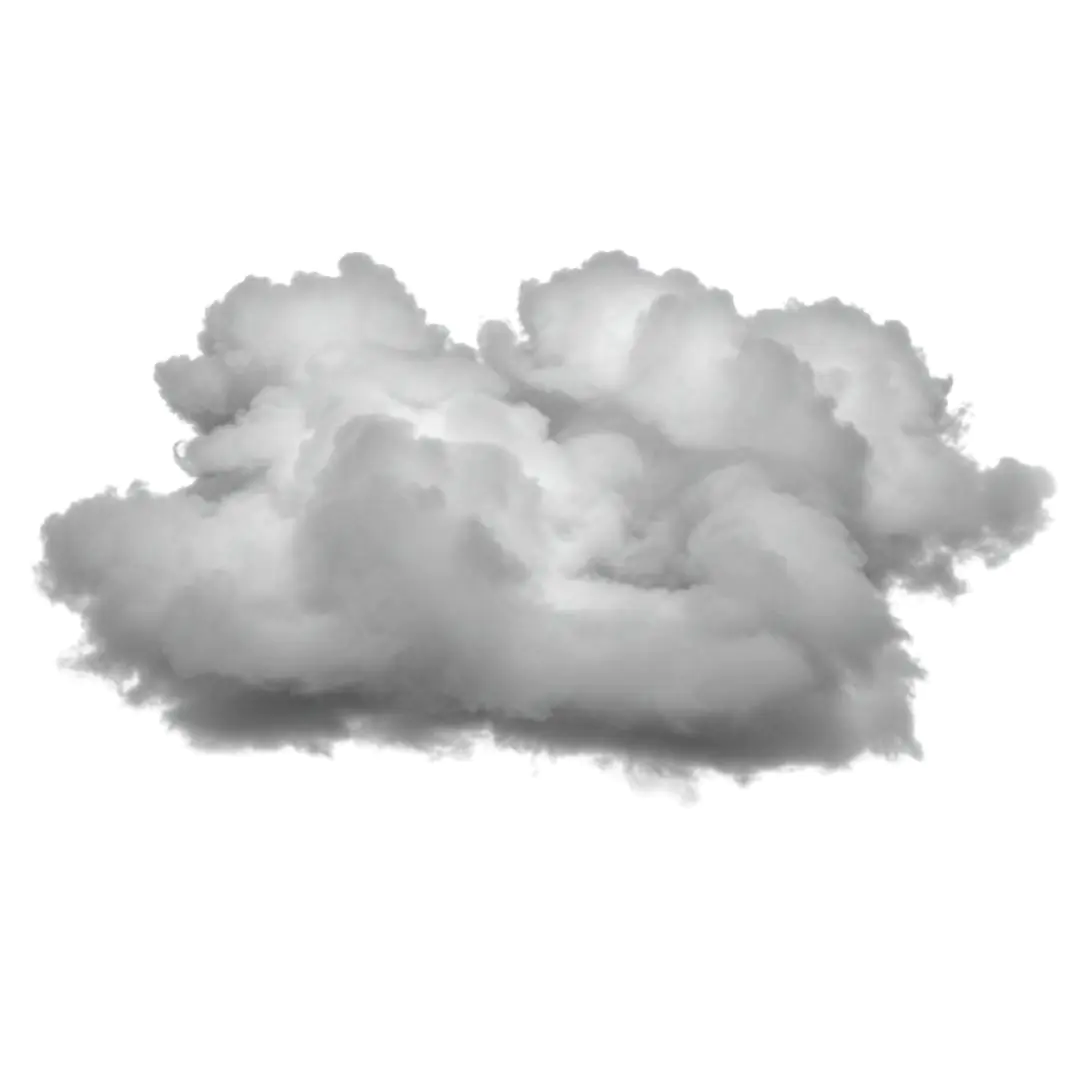 Fluffy Cumulus Cloud Formation Grayscale PNG Clipart