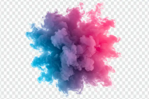 Vibrant Blue Pink Smoke Explosion PNG Clipart
