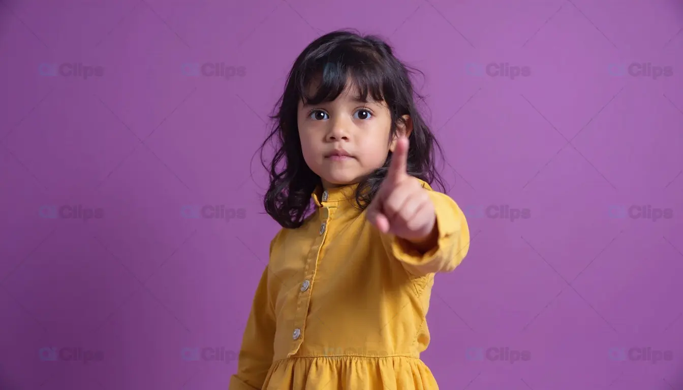 Focused Girl Pointing