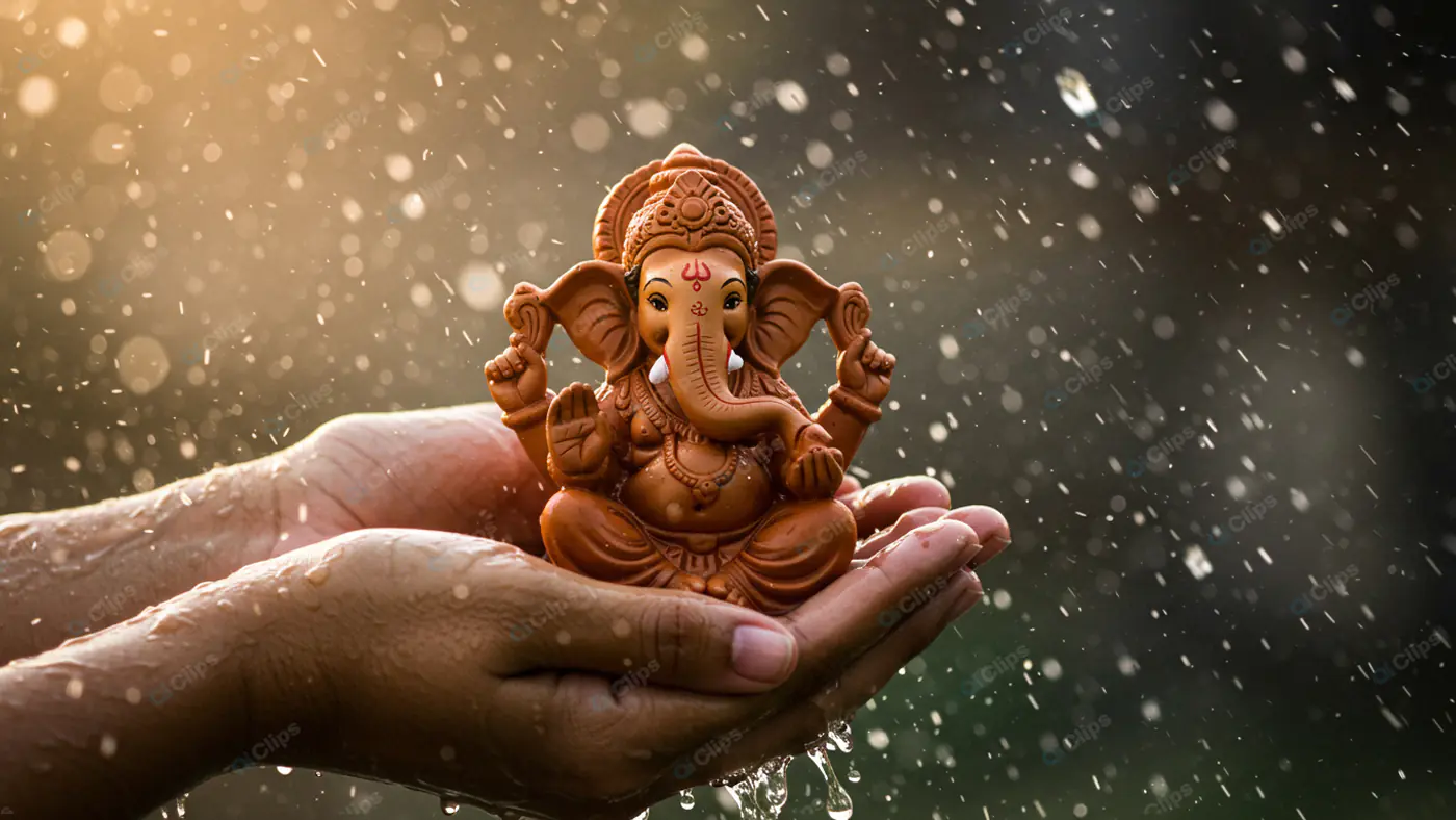 Sacred Ganesha in Rainfall