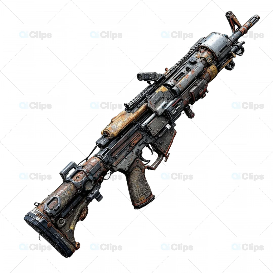 3D Detailed Sci-Fi Assault Rifle Model