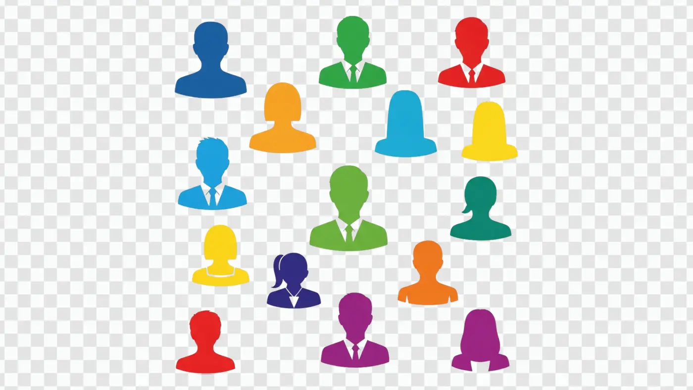 Colorful Diverse Team Member Avatar Icons PNG Clipart