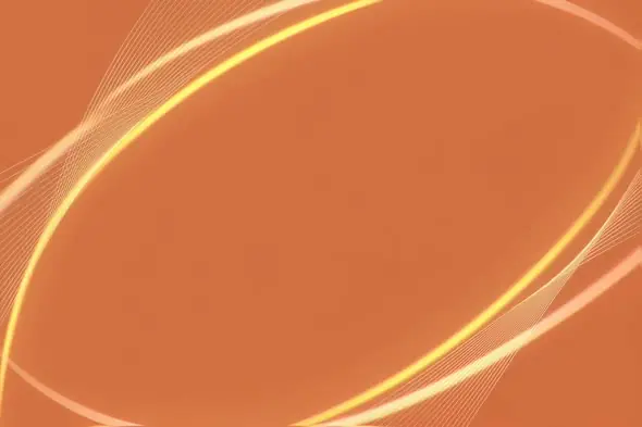 Glowing golden arcs on warm orange background