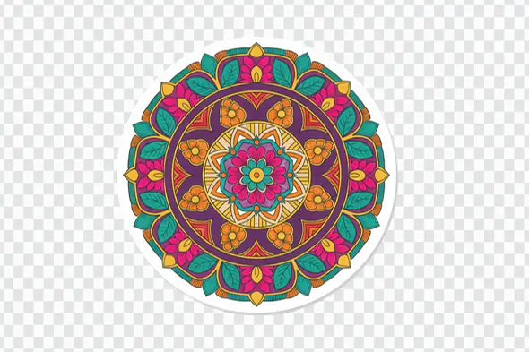 Vibrant Mandala Flower Motif Spiritual Symbol Animation