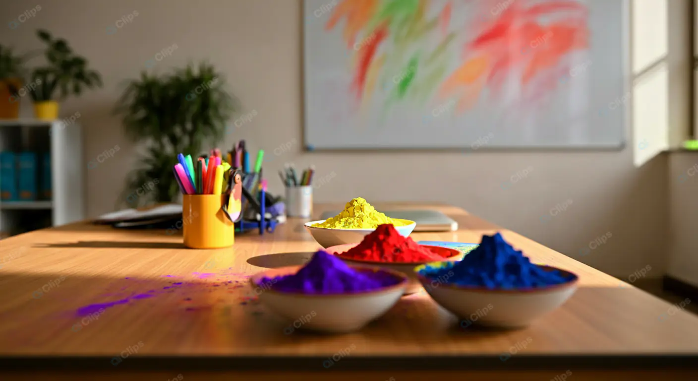 Vibrant Holi Powder Art Studio