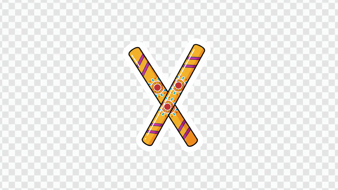 Colorful Dandiya Sticks Indian Folk Dance Celebration Graphics