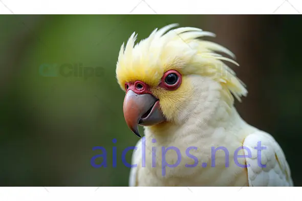 Close-Up of Yellow-Crested Cockatoo with Red Eye Rings