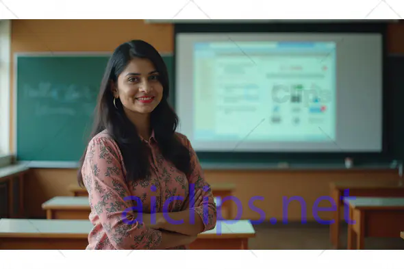 Confident Teacher in Classroom