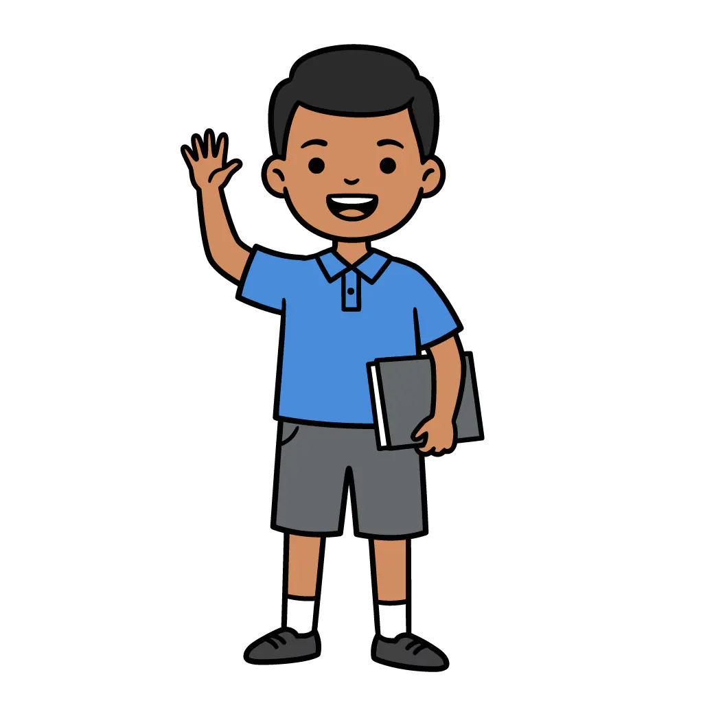 Waving Schoolboy Vector