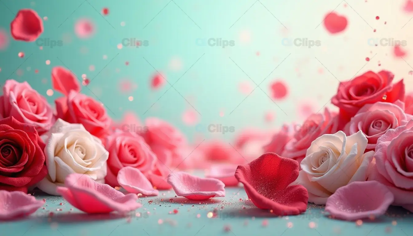 Romantic Rose Petals and Blooms in Soft Focus