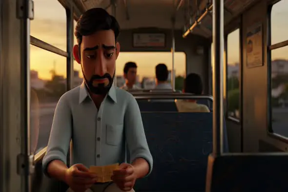 Contemplative Commuter: Animated Urban Journey