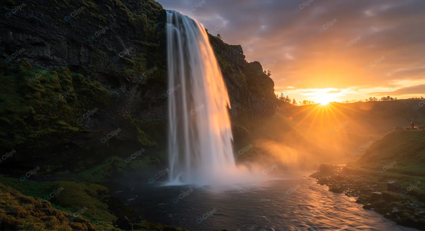 Golden Cascade at Dusk