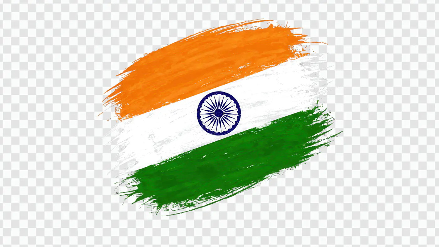 Brushstroke Indian Flag Tricolor Patriotic Symbol PNG