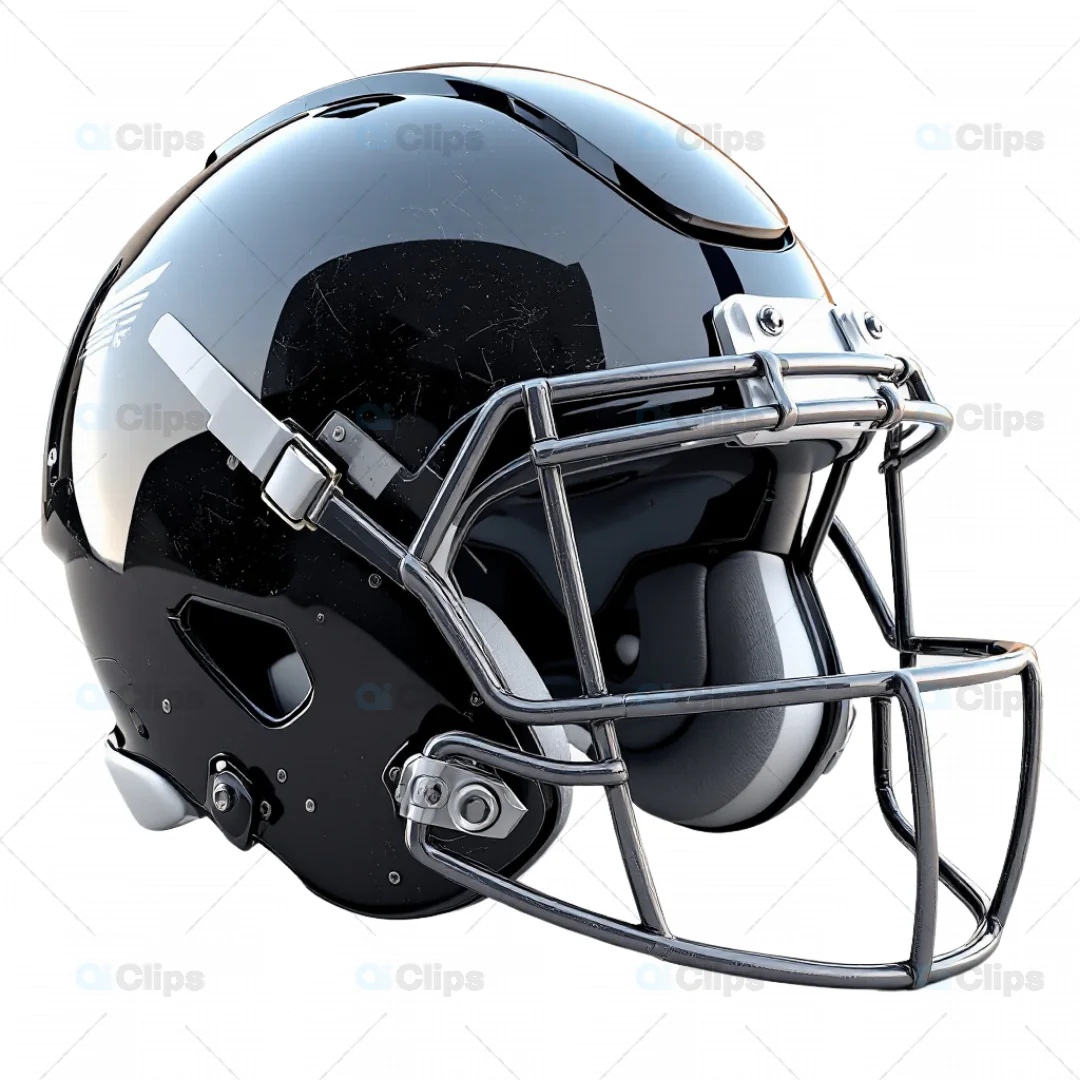 Sleek Black 3D American Football Helmet