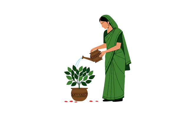 Green Sari Gardening Vector