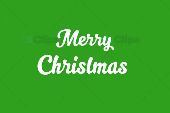 Merry Christmas Text Animation on Green Background