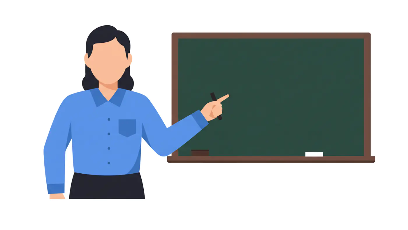 Female Educator Vector Illustration