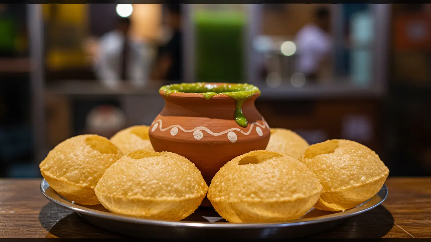 Authentic Indian Pani Puri Street Food with Clay Pot | Golgappa Thali | AIClips