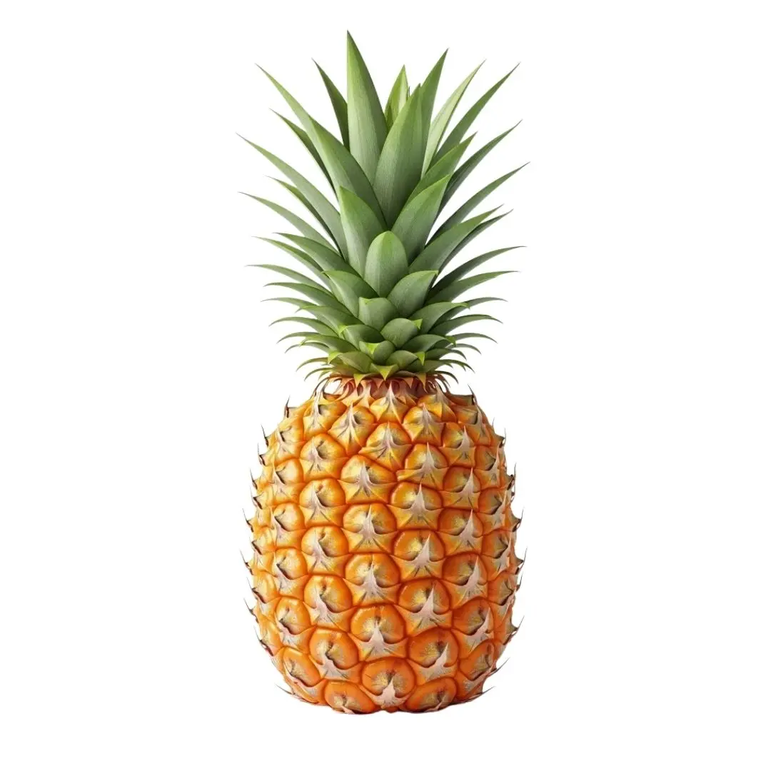 Photorealistic Whole Ripe Golden Pineapple Fruit PNG Clipart
