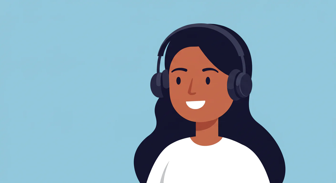 Cheerful Headphone User Vector