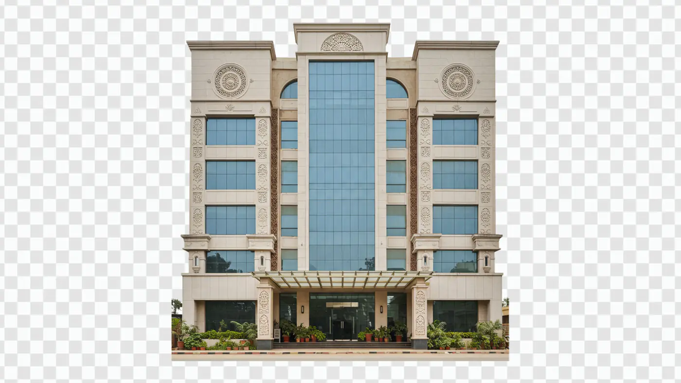 Elegant Corporate Office Building Facade PNG Clipart