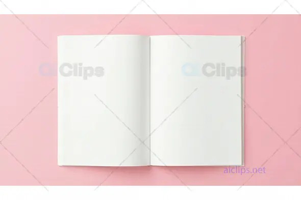 Open Blank Book on Pink Background