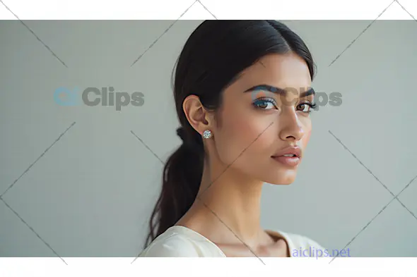 Classic Portrait of Woman with Diamond Earrings