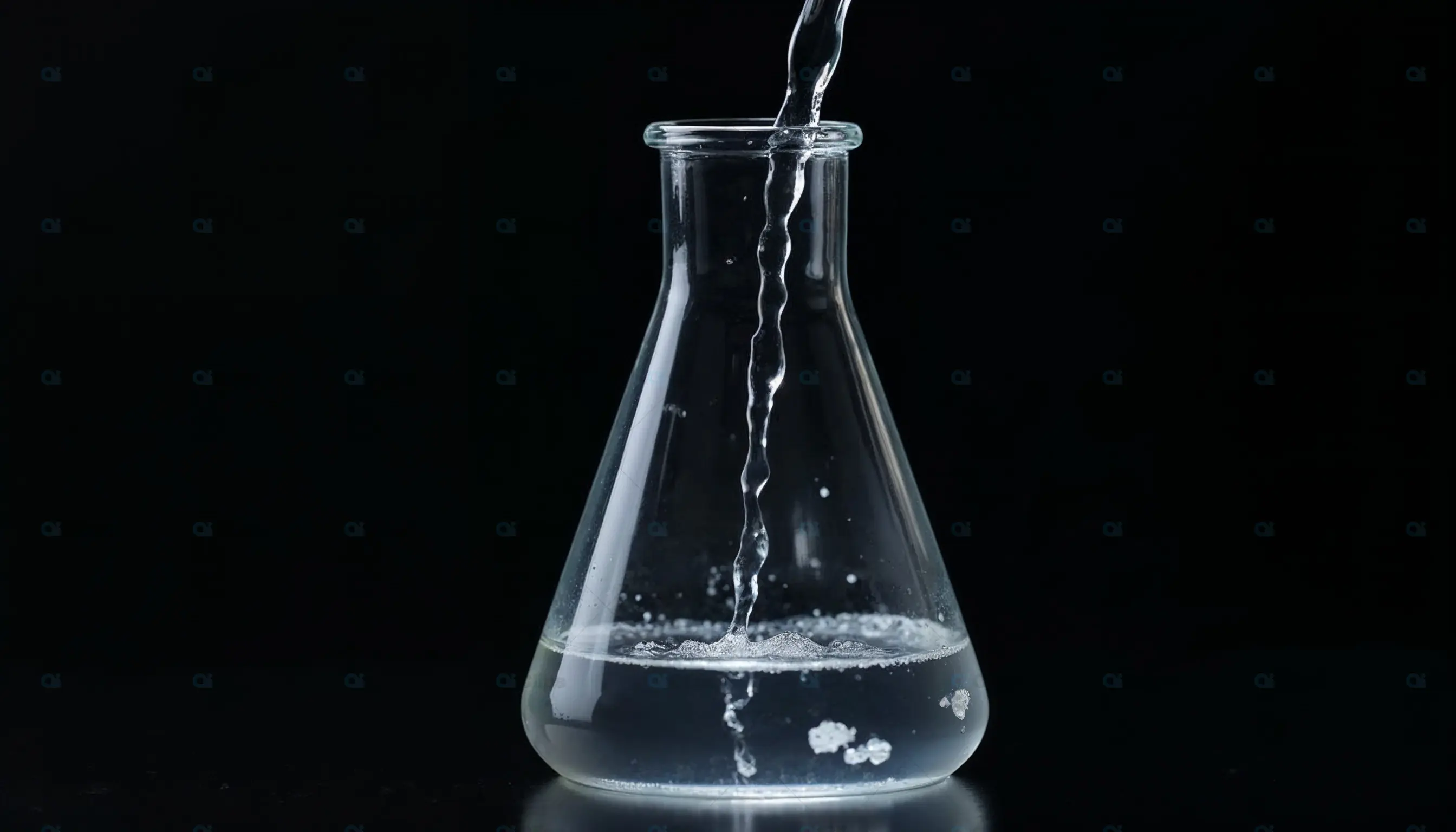Liquid Pouring into Glass Flask