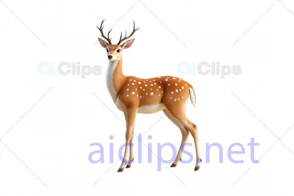 3D Stylized Deer with Antlers – Realistic Forest Animal Model