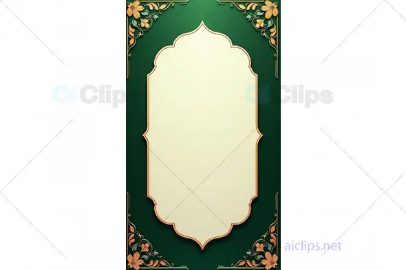 Elegant Green Floral Invitation with Ornate Frame