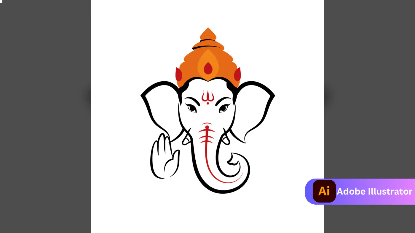 Modern Ganesha Vector Art