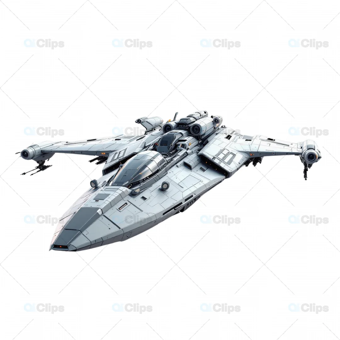 3D Futuristic Sci-Fi Spacecraft Fighter