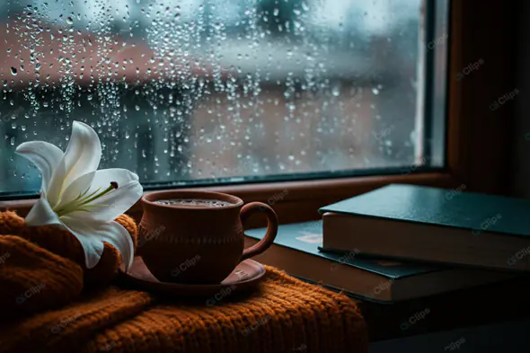 Tranquil Rainy Day Reading Nook
