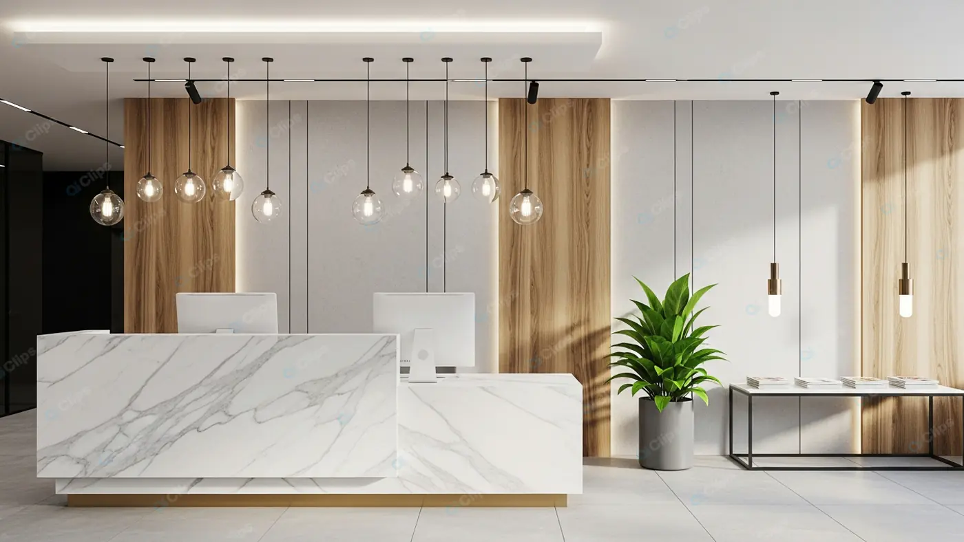 Luxe Marble Reception Area